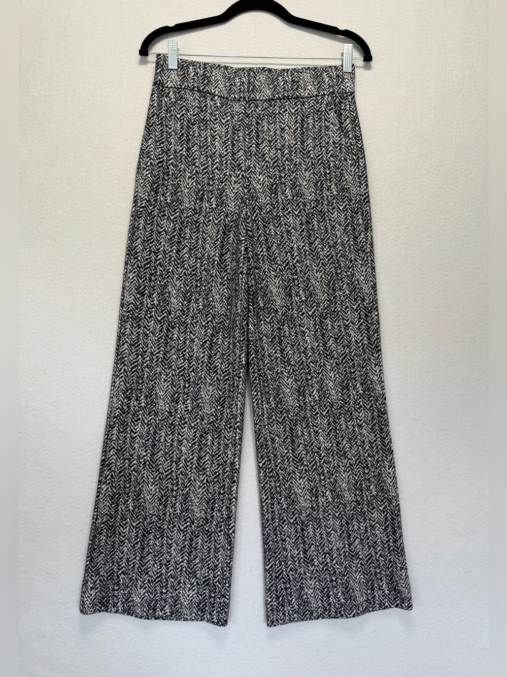 Theory Wide Leg Textured Pants Size P Women’s Wool Blend High Waisted Pockets - Picture 1 of 11